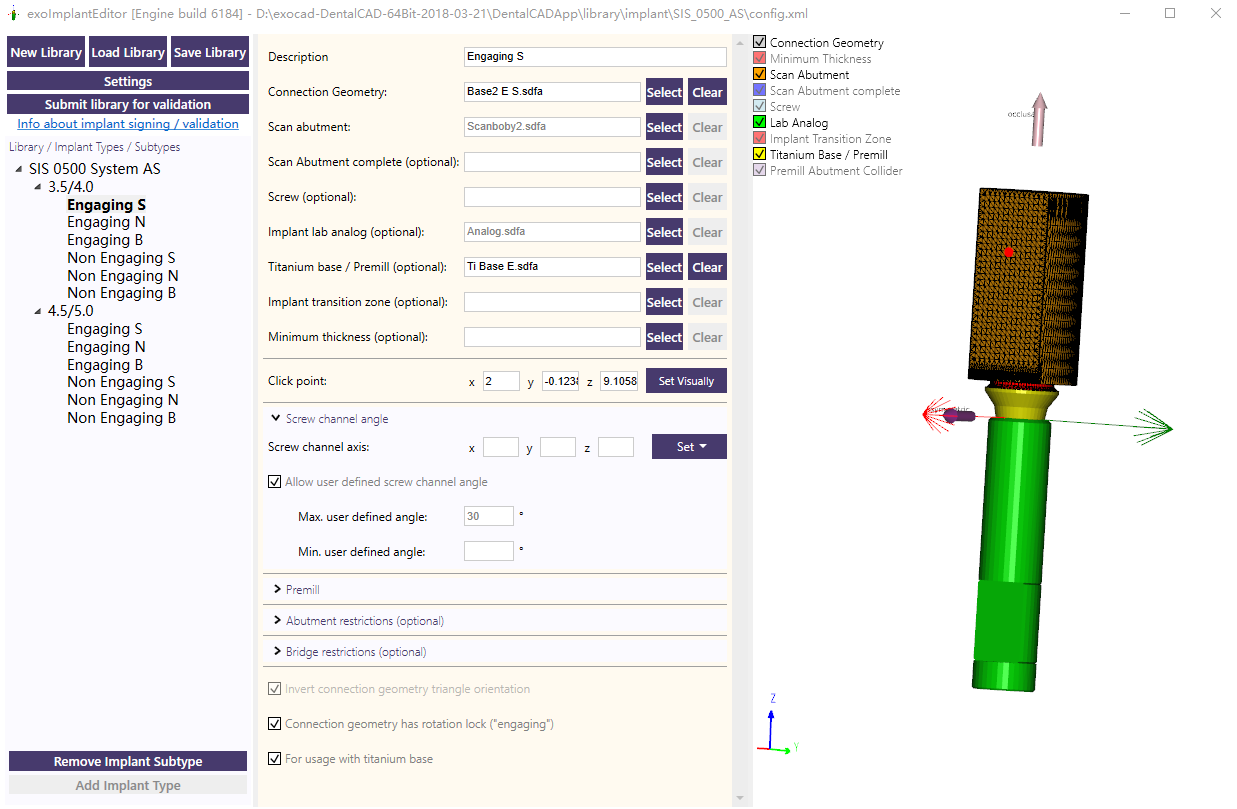 Exo Implant Editor 2019 Exocad planting database advanced editing tool