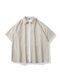 @港仔文艺男 日系竖条纹短袖衬衫男款夏季少年感翻领半袖衬衣外套