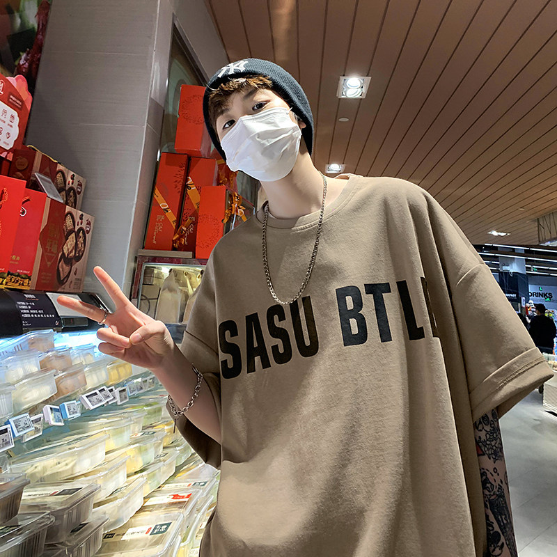 @ Harbour Tsai Art Men Short Sleeves T-shirt Men's Summer Ins Trend Clothes Loose Guys Half Sleeve Blouse T-shirt Tee Tee