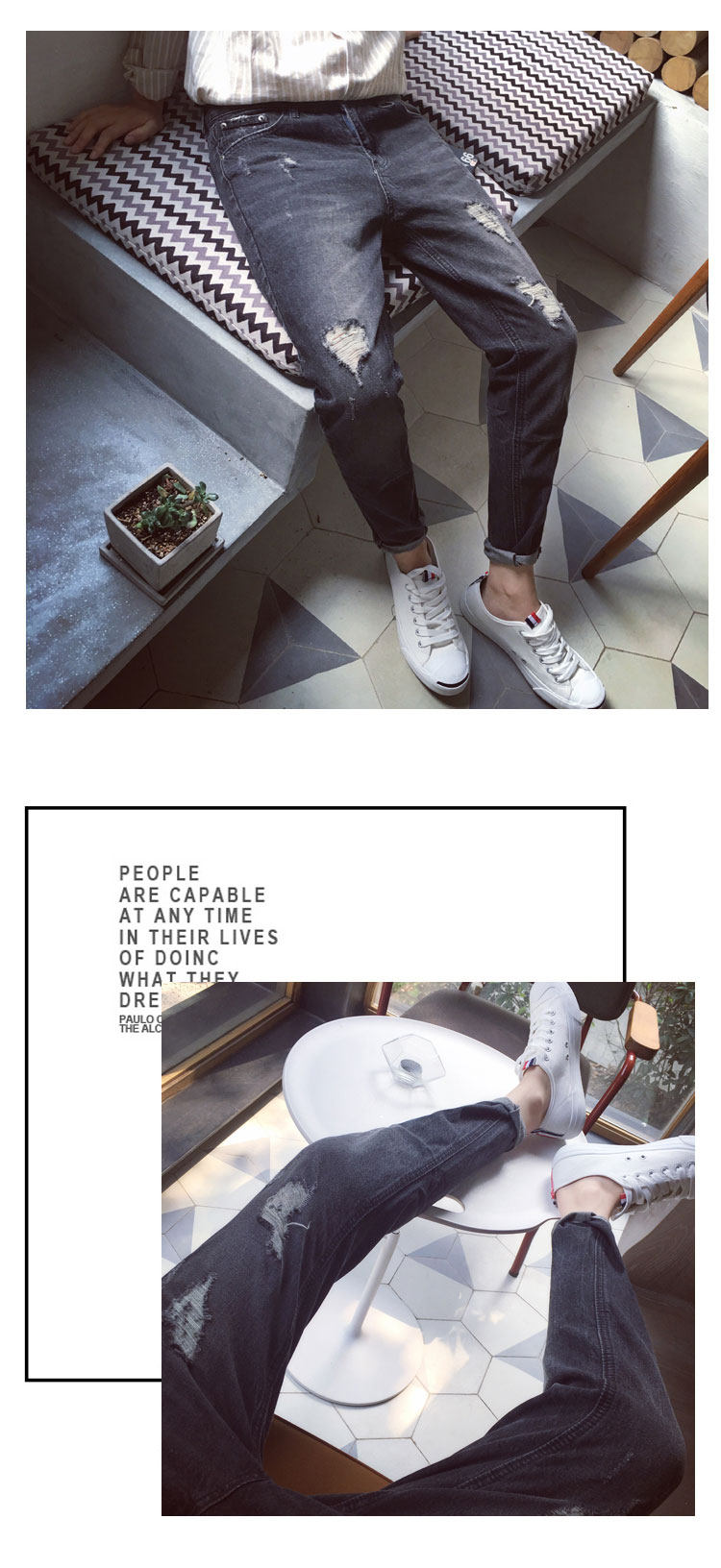 Jeans pour jeunesse droite en vrac en coton pour automne - Ref 1461862 Image 29