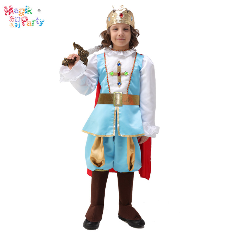 Halloween Kids Play Costume Cosplay Show Dress Boy King Prince Warrior Costume