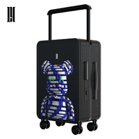 Плетеный цветочный мишка чёрно-синий D