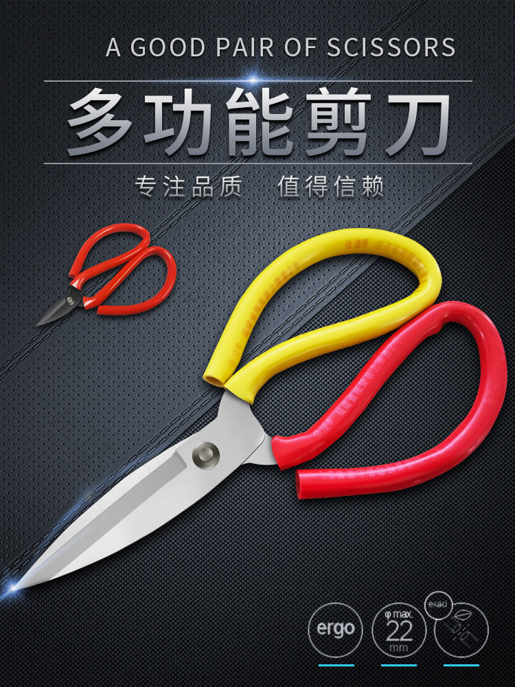 Scissors for Home Kitchen Special Hand-Cut Sewing Cloth Paper Cutting Small, Medium and Large Stainless Steel Office Industrial Scissors