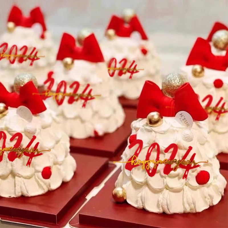 2024 Dragon Year Cake Decoration Plug-in New Year Happy Acrylic Inserts Cross year New Year's Day Xu May Tree Baking Pendulum Pieces-Taobao