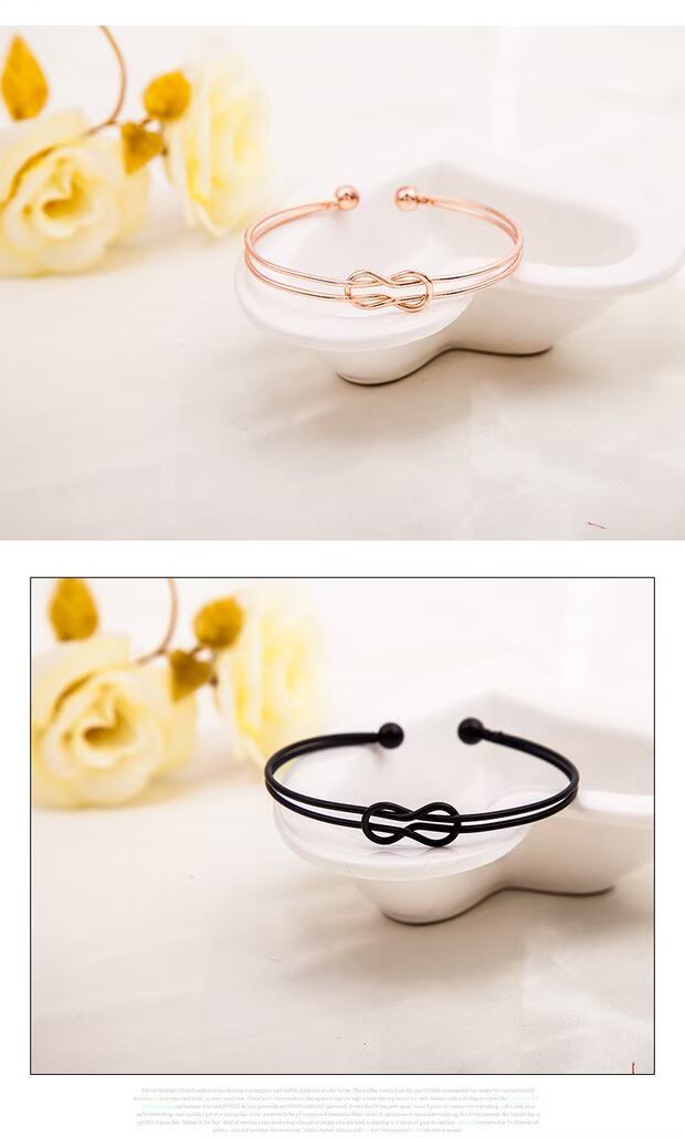Nhật Bản Hàn Quốc đơn giản phong cách kim loại cung hai lớp mở vòng đeo tay nữ vòng đeo tay nhà máy sản xuất bán buôn vong deo tay