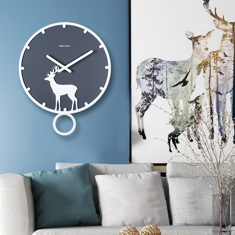 geekcook Nordic minimalist modern hung clock living room mute creative quartz clock table bedroom swing decoration hanging watch