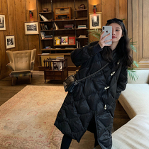 In the winter of 2020 the new medium and long cotton clothes womens cotton clothes quilted jackets explosive ins Hong Kong wind Harajuku tide Korean version black