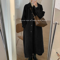2021 new autumn and winter Japanese woolen coat womens woolen coat medium long small Hepburn wind thickened