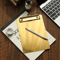 First See Nordic ins Style Writing Splint Gold Stainless Steel Menu Clip Information File Finishing Clip Metal Clip
