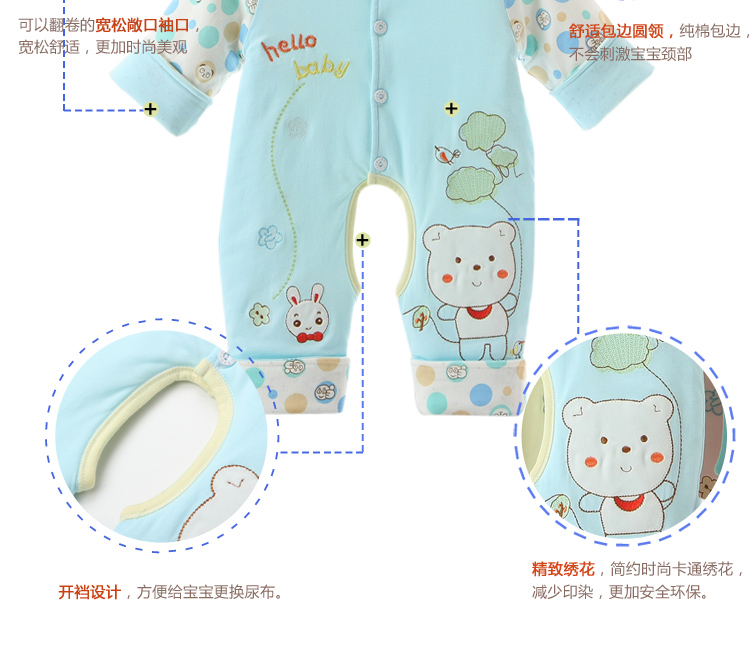 Mùa xuân và mùa đông và mùa đông cho bé quần áo Xiêm cotton mỏng cho bé sơ sinh Quần áo bé dài tay phù hợp với bộ quần áo romper quần áo cho trẻ sơ sinh