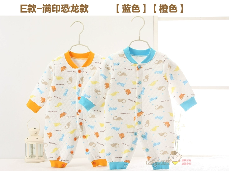 Mùa thu và mùa đông dày ba lớp ấm áp cho bé những chiếc áo cotton kín Quần áo bé bò quần áo có thể mở bông