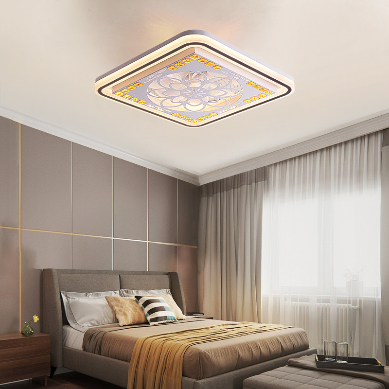 Ultra-thin bedroom ceiling ceiling fan lamp modern simple creative light luxury side luminous ceiling lamp with electric fan chandelier integrated