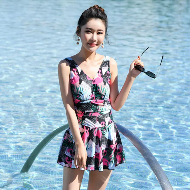 Swimwear, skirt, floral print, plus size