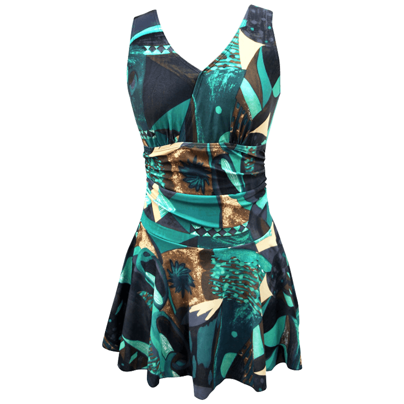 Swimwear, skirt, floral print, plus size