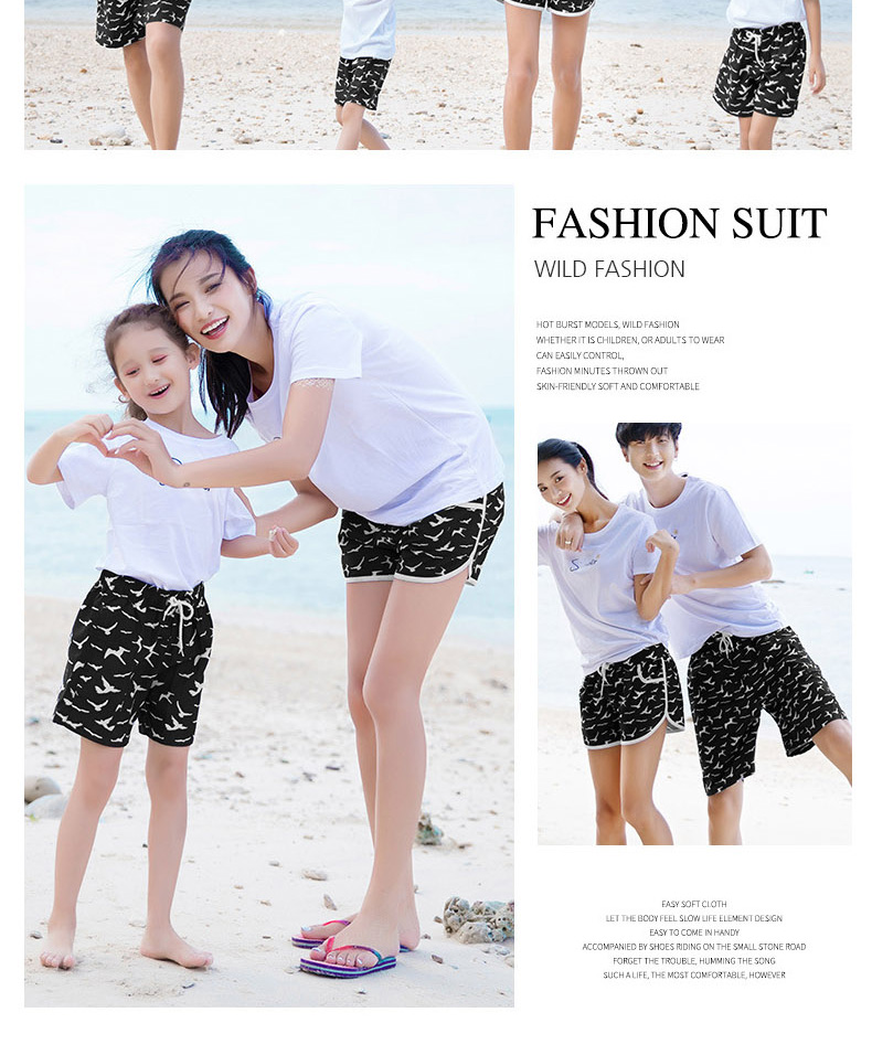 Kỳ nghỉ gia đình bên bờ biển quần trẻ em chơi quần áo mùa hè khô nhanh Phụ nữ ảnh quần short nam giản dị quần nóng mua quần hoa đi biển	