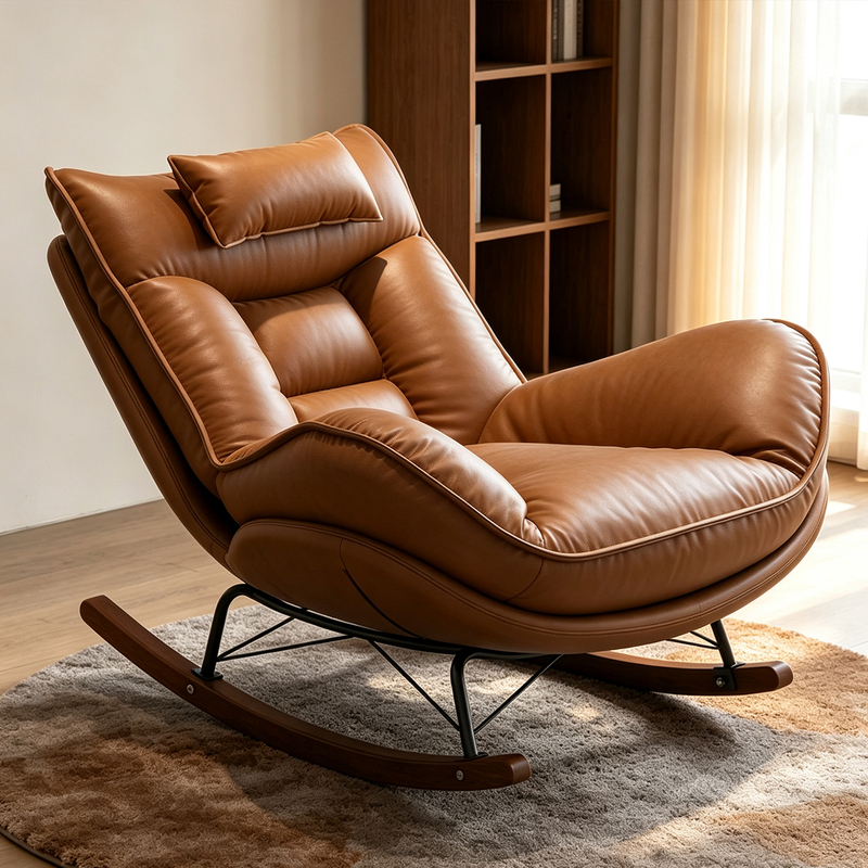 Rocking Chair, Home Recliner, Living Room Balcony Leisure Single Lazy Sofa Chair, Adult Reclining and Sleeping New Rocking Chair