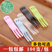 100 bags 21 customers with smiling face fork thickened independent cake fork disposable fork fruit fork dessert fork