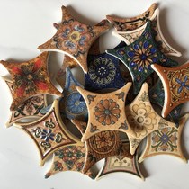 Antique Brick Horn Flower 78 Round Corner Flower 500 Floor Tile Corner Flower 600 Floor Tile Corner American Vintage Flower Tiles