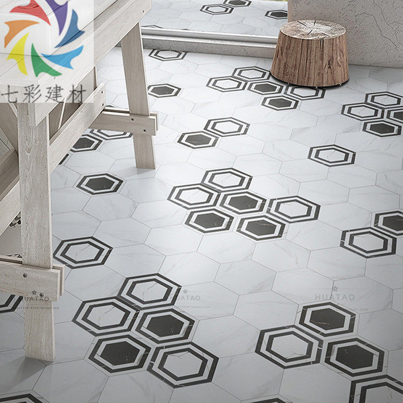 Cement hexagonal brick 200x230 style balcony kitchen powder room wall and floor tiles geometric hexagonal tiles Foshan