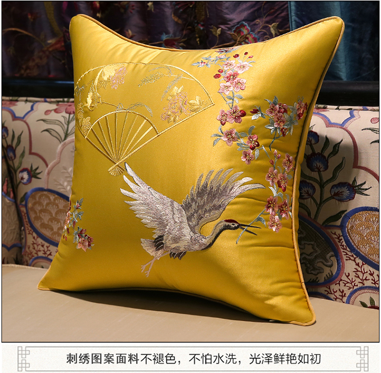 Mới Trung Quốc Gối thêu Phong cách Trung Quốc Phòng khách Mahogany Sofa Đệm Châu Âu Giường mềm Case hình chữ nhật - Trở lại đệm / Bolsters chăn gối 2 trong 1 cho bé