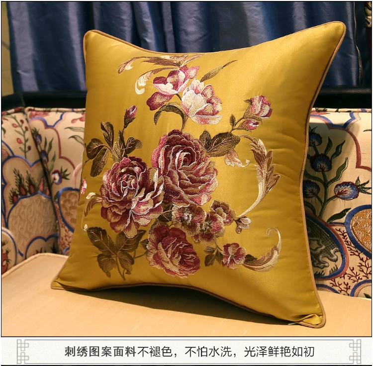 Mahogany sofa gối đệm tựa lưng lớn mới Trung Quốc thêu Trung Quốc phong cách gối giường của gói chứa một bộ tùy chỉnh của lõi - Trở lại đệm / Bolsters