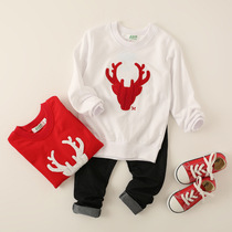 Pro-son clothing a family of three necroses autumn and winter plus suede Christmas fried street mother and mother women dress the New Years clothes for the whole family