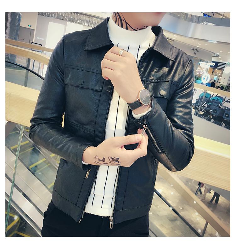 S code quần áo da cỡ nhỏ nam ngắn 160 nhỏ S số cổ áo lông cừu cộng với nhung áo khoác da dày nam mã XS áo khoác nam có mũ