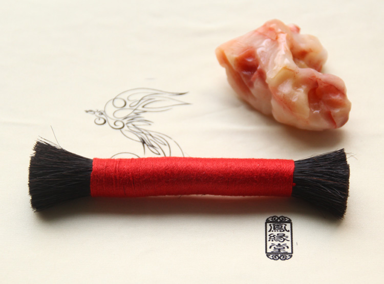 The Pineong Hall 100% Double Head Manatee Brush Mane Brush Mane Brush Shoushan Stone Hibiscus Clean Maintenance Pan Jade Upper Light Must-have