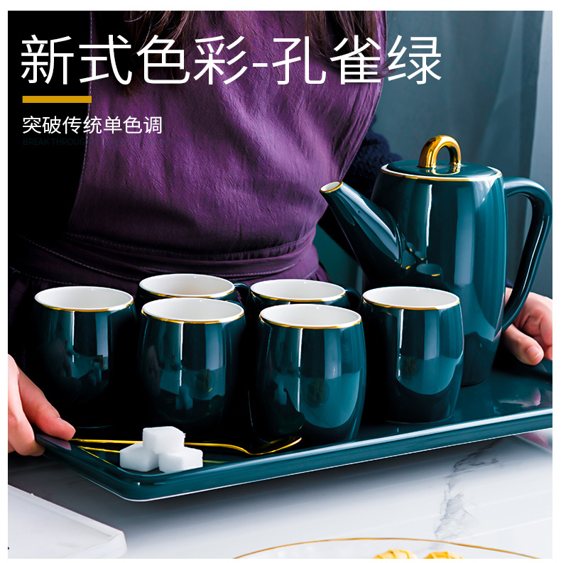 Ya cheng DE cup light key-2 luxury glass suits for mugs with tray with domestic cup sitting room only contracted