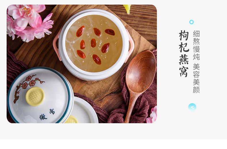 Ya cheng DE ceramic water microwave stew with cover ears double cover stew cooker mini bird 's nest