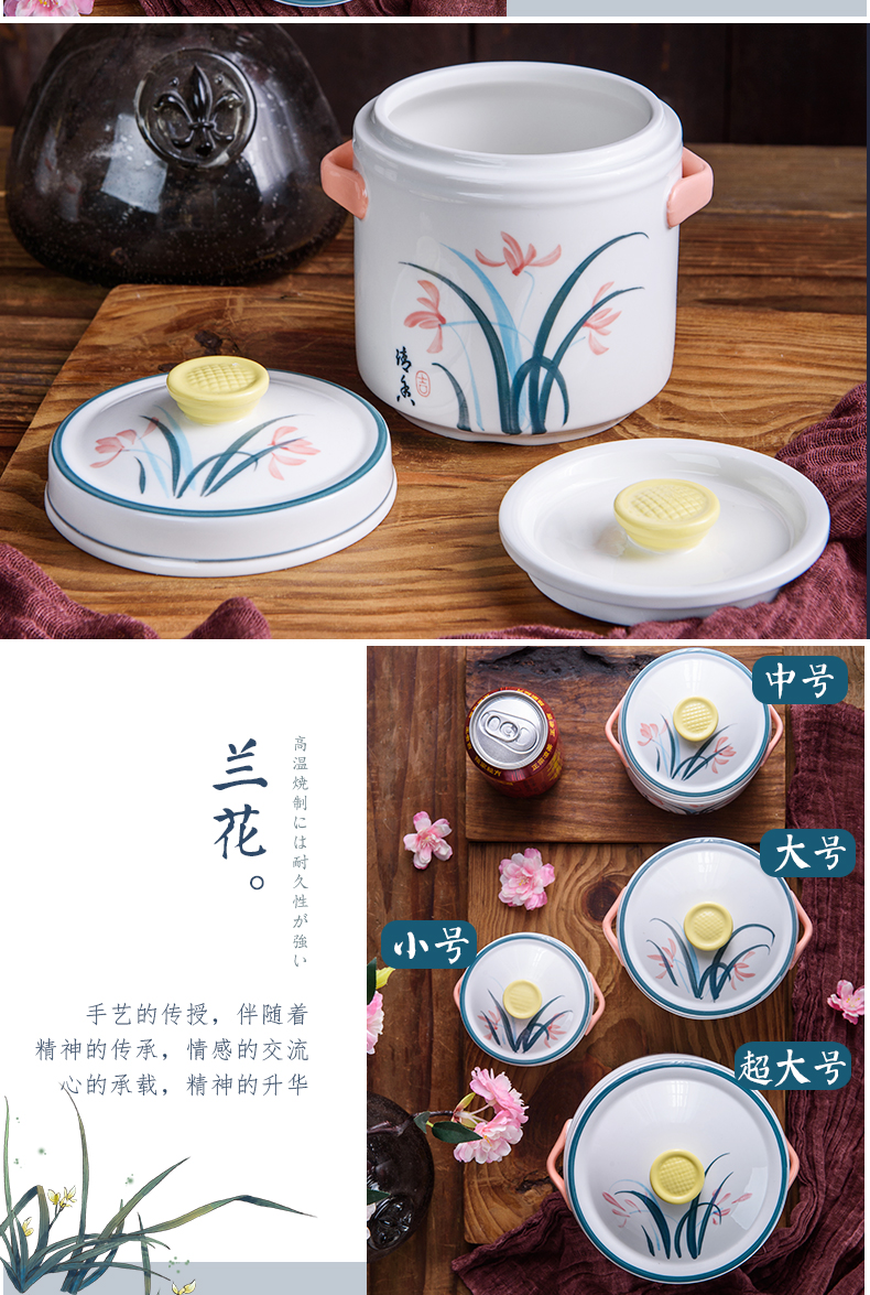 Ya cheng DE ceramic water microwave stew with cover ears double cover stew cooker mini bird 's nest