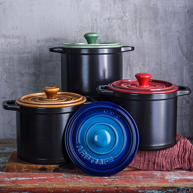Ya cheng DE imitation enamel pot round casseroles, hold to high temperature stewing pot stew soup multi - functional ceramic pot than cast iron
