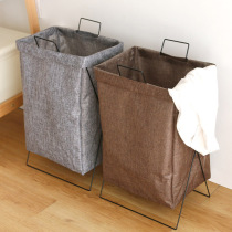 Storage basket fabric iron frame Japanese dirty clothes basket simple folding laundry basket waterproof clothes finishing bucket large capacity