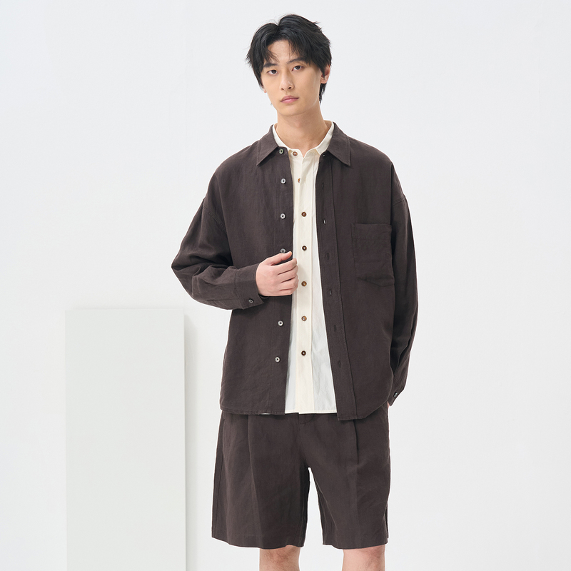 100% Hemp Long-Sleeved Shirt for Men, Japanese Style, Loose, Breathable, Lapel, Spring and Summer Linen Casual Wide-Fit Shirt 100% Hemp Long-Sleeved Shirt for Men, Japanese Style, Loose, Breathable, Lapel, Spring and Summer Linen Casual Wide-Fit Shirt