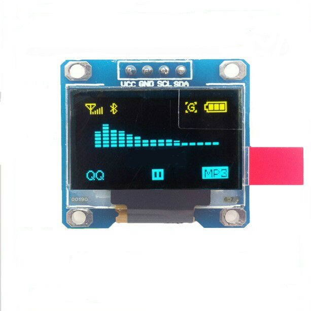 0 96 inch yellow and blue two-color I2C IIC communication 12864 OLED LCD module OLED display