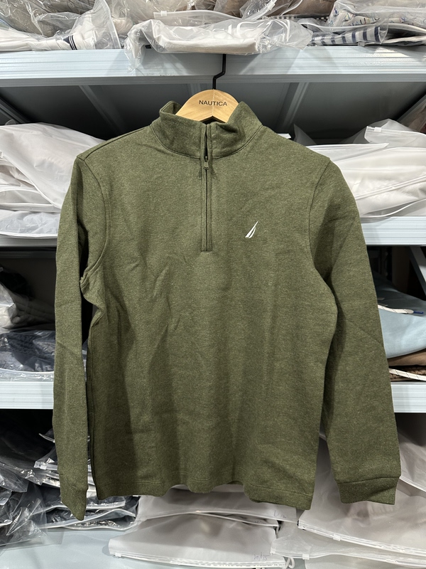 Nautica/Notica Breathable Half-Zip Textured Pure Cotton Knit Spring New Sweater Without Tag