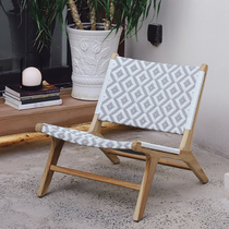  The Mazay Nordic style woven chair Balcony outdoor chair Leisure recliner ins furniture Designer sofa chair