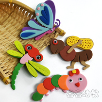 Kindergarten classroom environment layout materials foam three-dimensional Dragonfly cartoon insect animal wall stickers decorative supplies