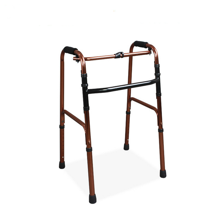 New aluminum alloy walker for the physically and mentally handicapped Folding elderly four-legged cane walker supplies Rehabilitation equipment