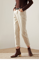 TUNEVA brand womens nine-point womens jeans official flagship store warm plus velvet slim high-waisted pants