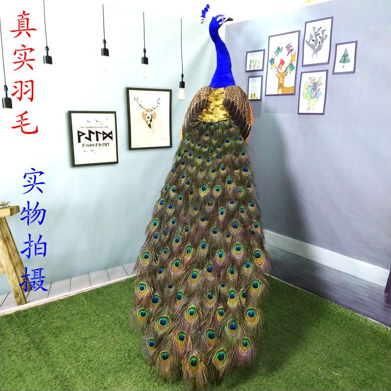 New Artificial Peacock for Shopping Malls, Living Rooms, Creative Floor-Standing Fortune-Attracting Ornament, Specimen, Outdoor Garden Decoration, Photography Prop