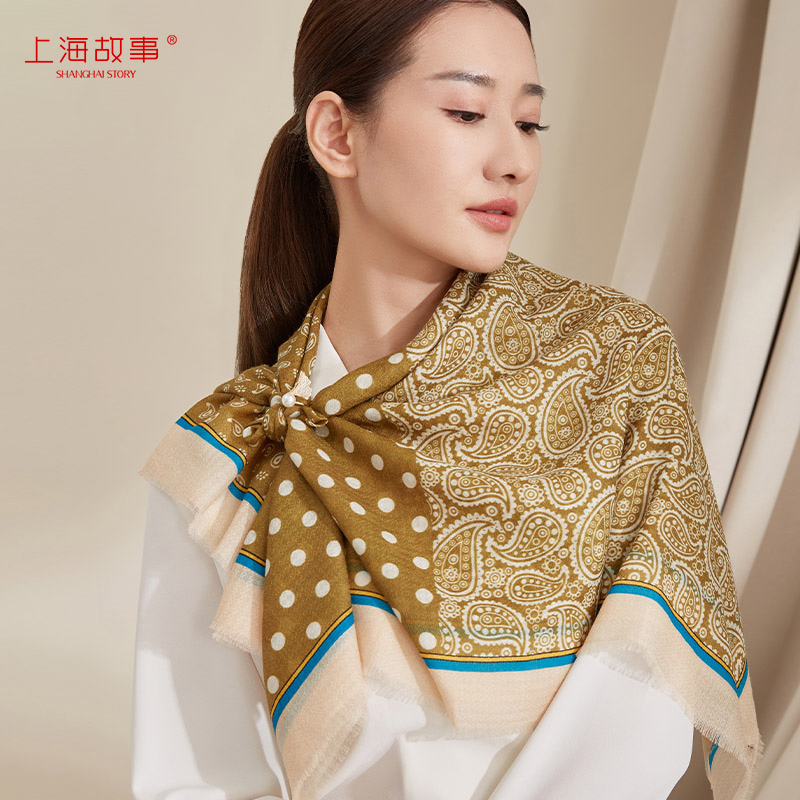 Shanghai Story New Fashion Mom Scarf Scarf Gift Four Dimensions Spring Fall Fall Winter Shawl
