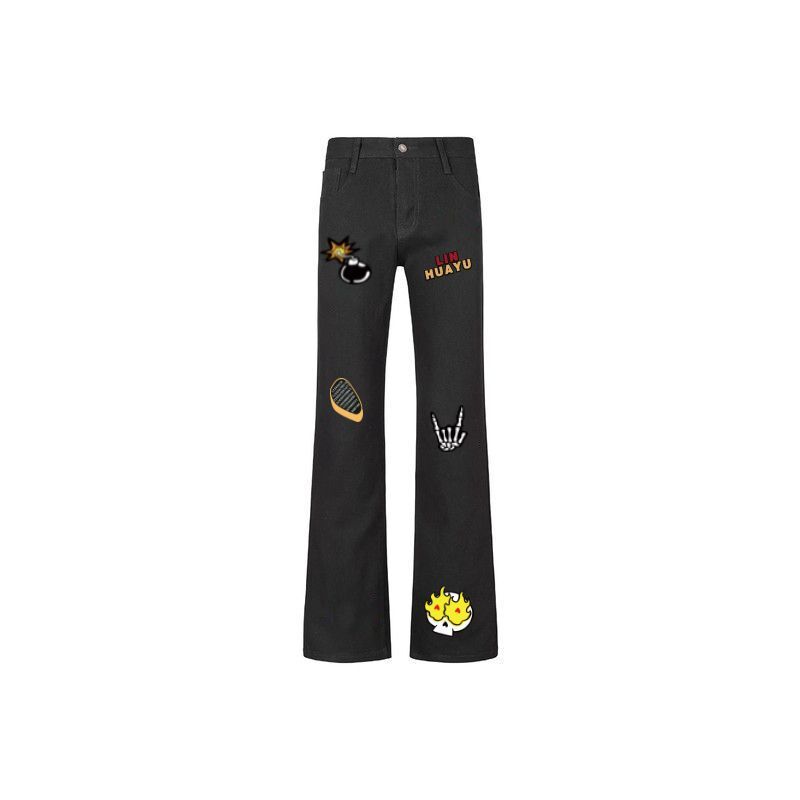 Children's Clothing American Retro Style Embroidered Print Skull Bomb Letter Jeans for Older Boys, New Autumn and Winter Model for Boys Children's Clothing American Retro Style Embroidered Print Skull Bomb Letter Jeans for Older Boys, New Autumn and Winter Model for Boys