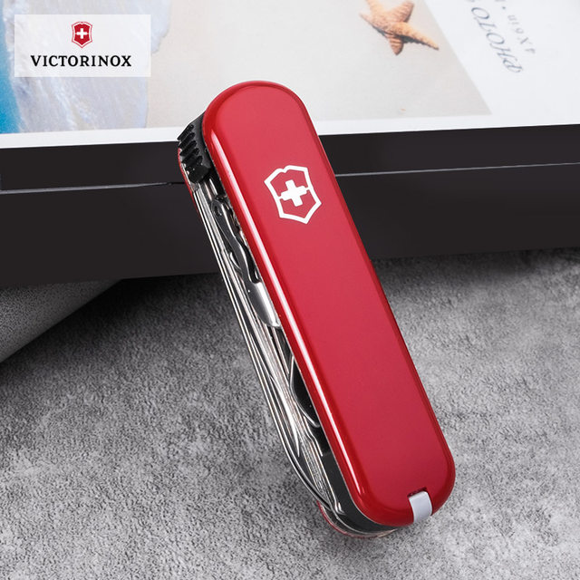 Swiss Army Knife ຂອງແທ້ Victorinox Nail Clipper Outdoor Knife Mini 0.6463 Multifunctional Folding Swiss Sergeant Knife