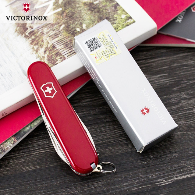 Victorinox Army Knife Original Authentic Swiss Army Knife Counter ຂອງແທ້ Swiss Knife 84mm Athlete Red 0.3803