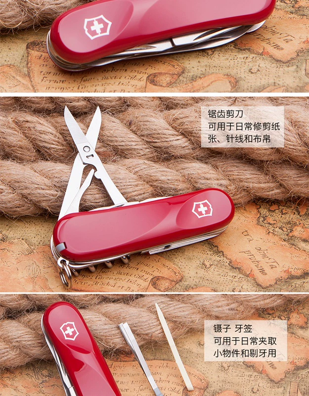 Con dao quân đội Thụy Sĩ Victorinox Chính hãng 85MM Dòng Delemont mới Thế hệ mới 2.3903.E Đỏ dao bấm