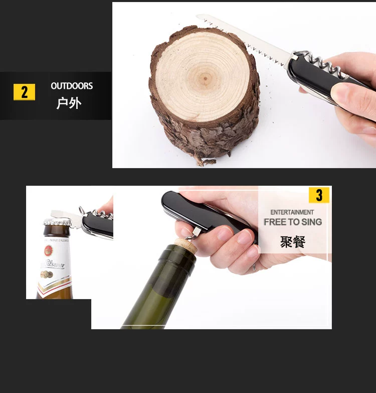 Thụy Sĩ Sergeant Dao Thụy Sĩ Army Knife 91 mét Hunter Đen 1.3713.3 Đa chức năng Dao Gốc Chính Hãng dao làm bếp của Mỹ