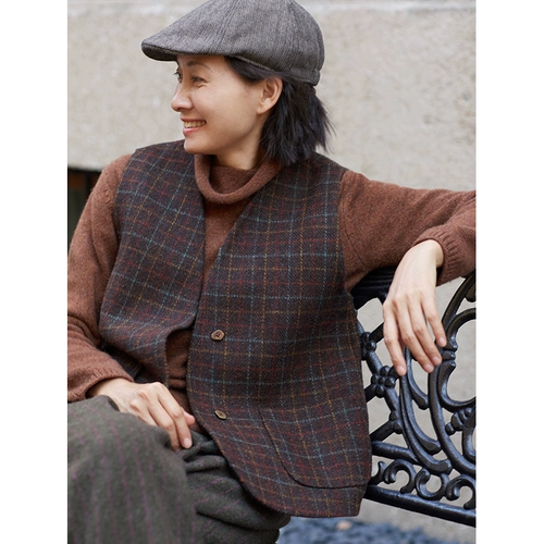 NS226 Работающая одежда Традиционная лошадь похожа на бумагу -популярная индивидуальность личность личности британский стиль толстый цветок шерстяной шерстяной жилет.