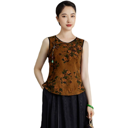 Ципао, летний жилет, короткое трикотажное ханьфу, делается под заказ