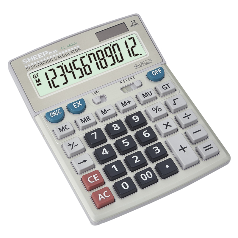 9800 Office Finance Multifunction Calculator Computer Keys Solar Dual Power Computer Big-screen